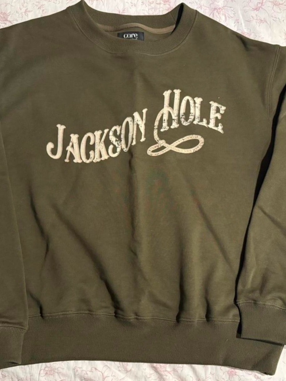 Jackson Hole Olive Crewneck Sweatshirt